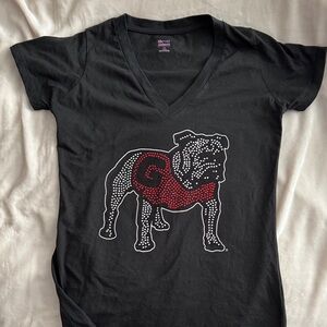 Georgia Bulldog Sequin Sparkly T-Shirt